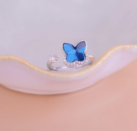 Anillo Ansiedad Mariposa Azul