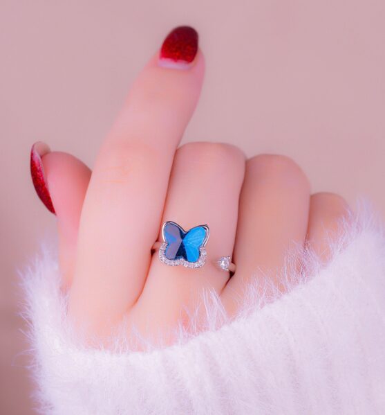 Anillo Ansiedad Mariposa Azul