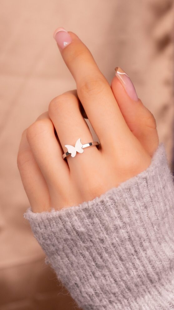 Anillo Mariposa Plateado