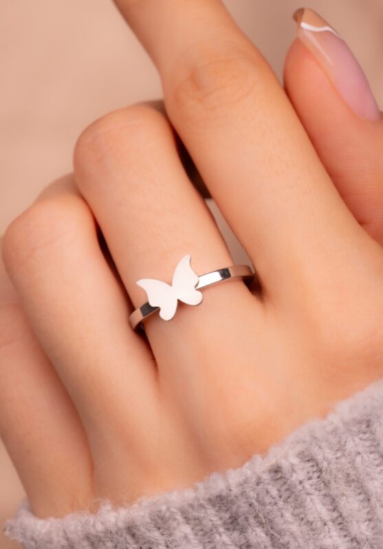 Anillo Mariposa Plateado