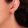 Aretes Corazones Piedra Negra