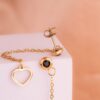 Aretes Corazones Piedra Negra