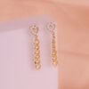 Aretes Corazones Perlas Cadenas