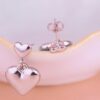 Aretes Corazones Plateados