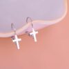 Aretes Cruces Ganchos Plateados
