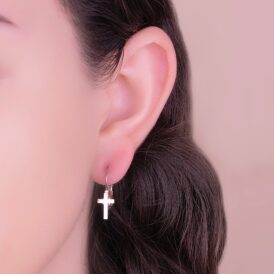 Aretes Cruces Ganchos Plateados