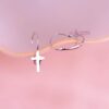 Aretes Cruces Ganchos Plateados