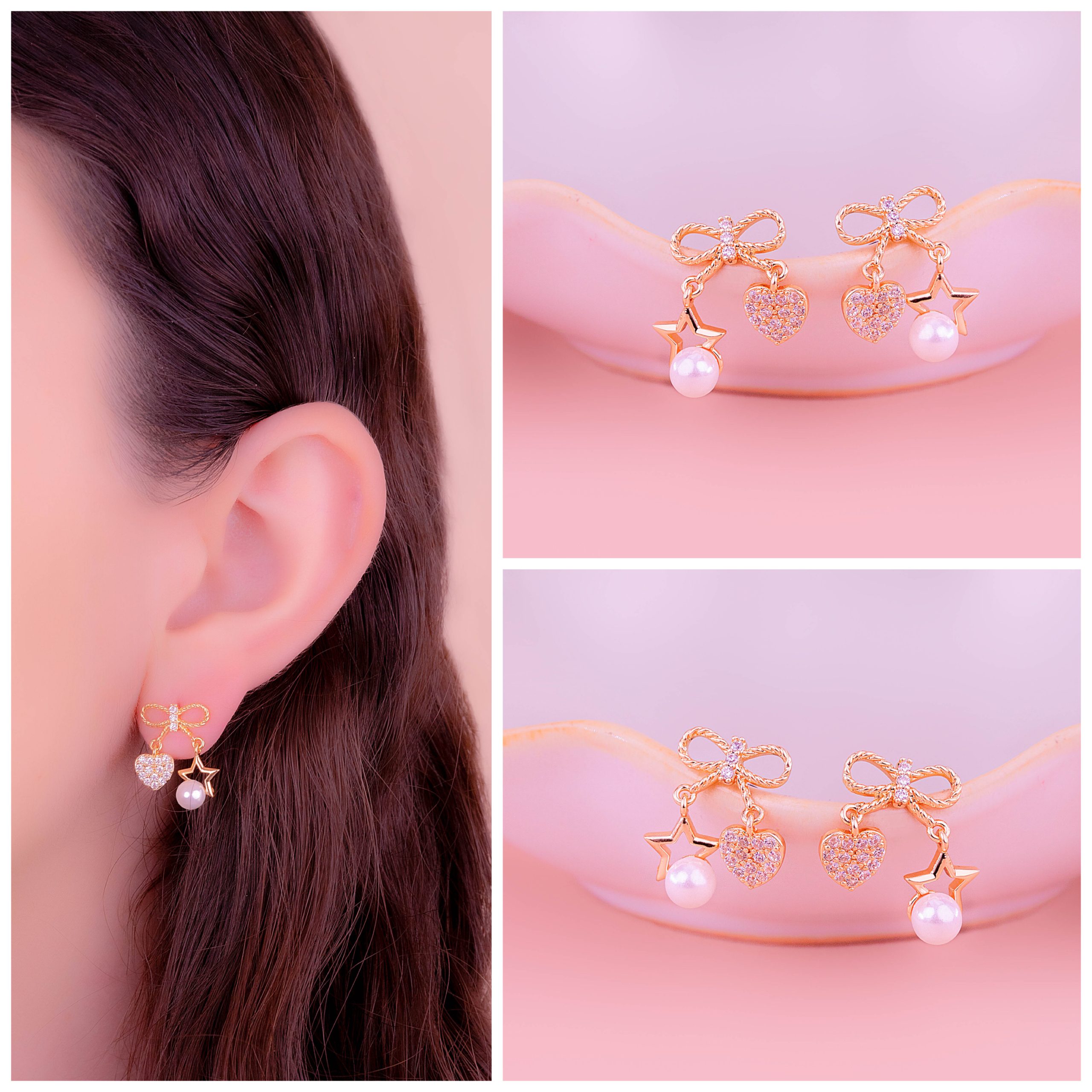 Aretes Moño Corazón