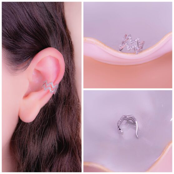 Ear Cuff ZigZag Plateado
