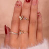 Set X3 Anillos Mariposa Dorado