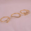 Set X3 Anillos Mariposa Dorado