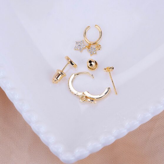 Set Aretes Estrellas Dorado