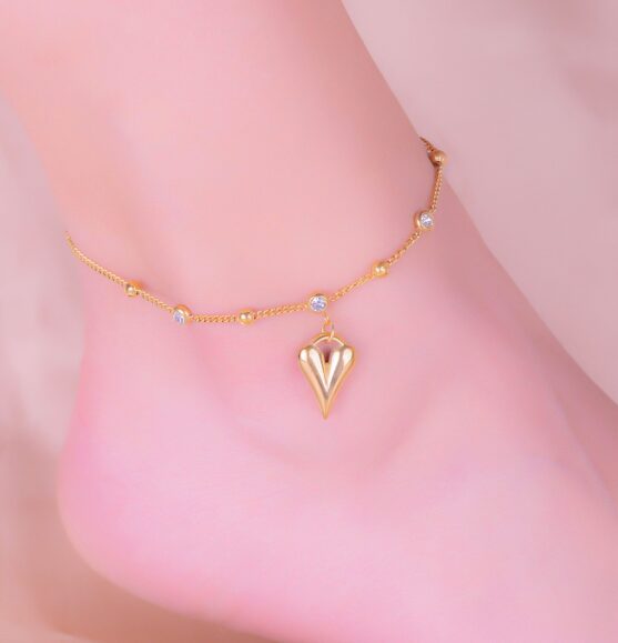 Tobillera Corazón Dorada