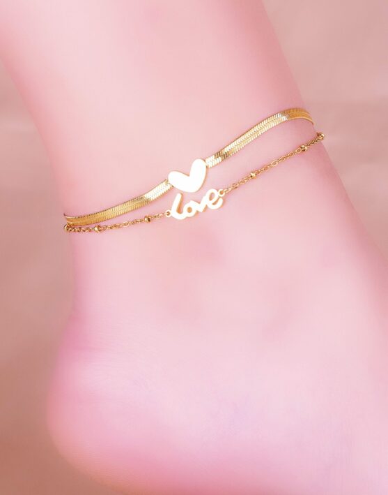 Tobillera Love Dorada