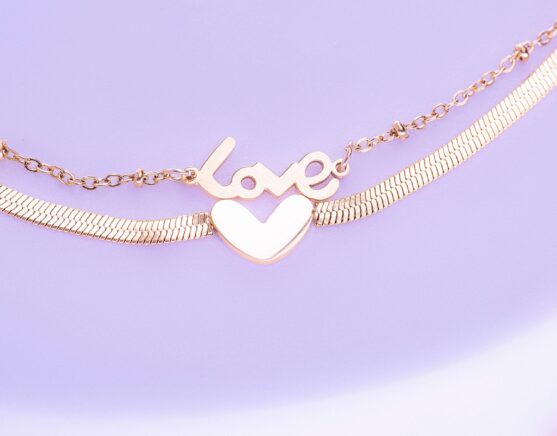 Tobillera Love Dorada