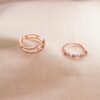 Set X2 Anillos Espiga Perla Oro Rosa