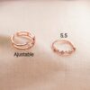 Set X2 Anillos Espiga Perla Oro Rosa