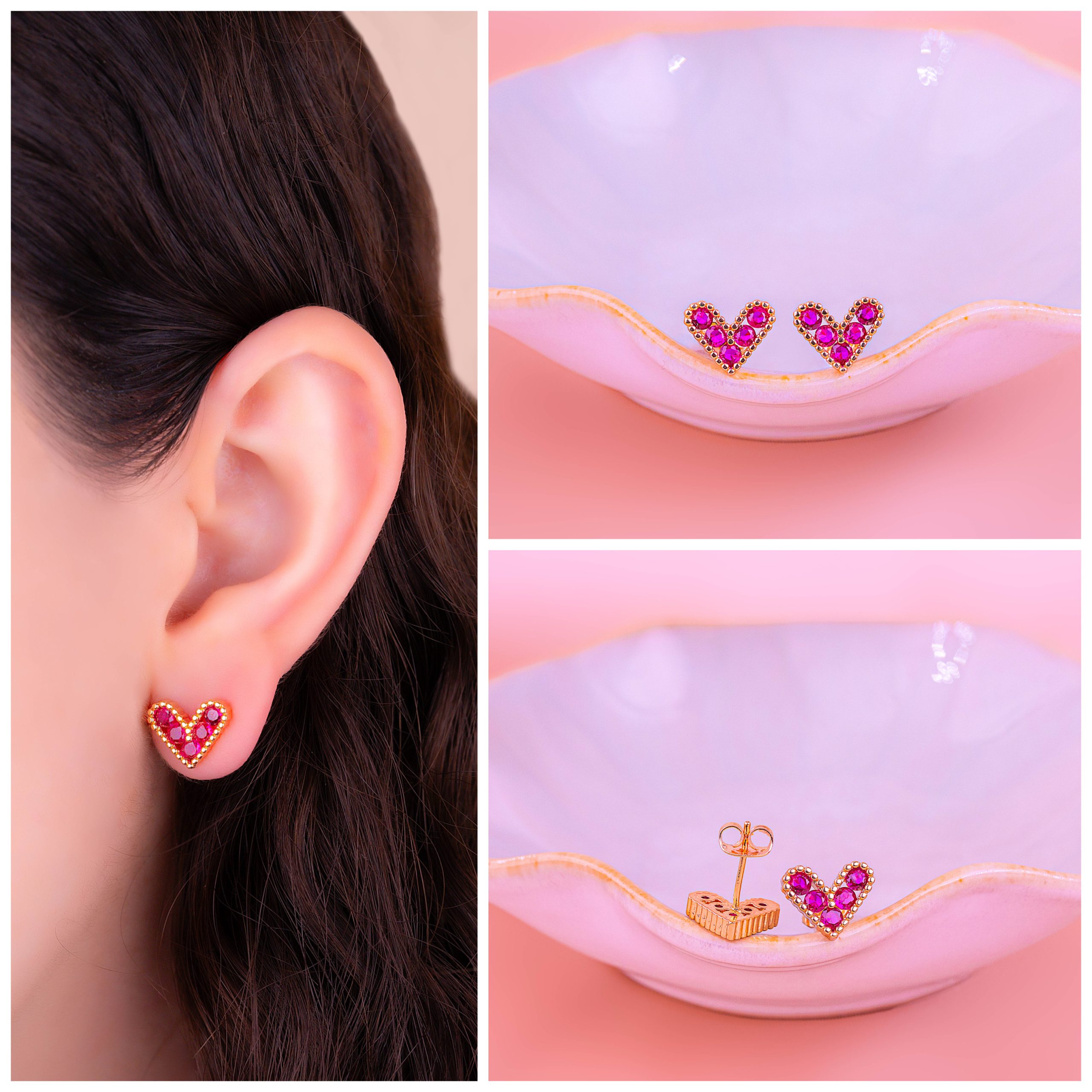 Topitos Corazón Ágatha Fucsia