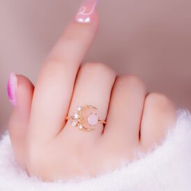 Anillo Luna Oro Rosa