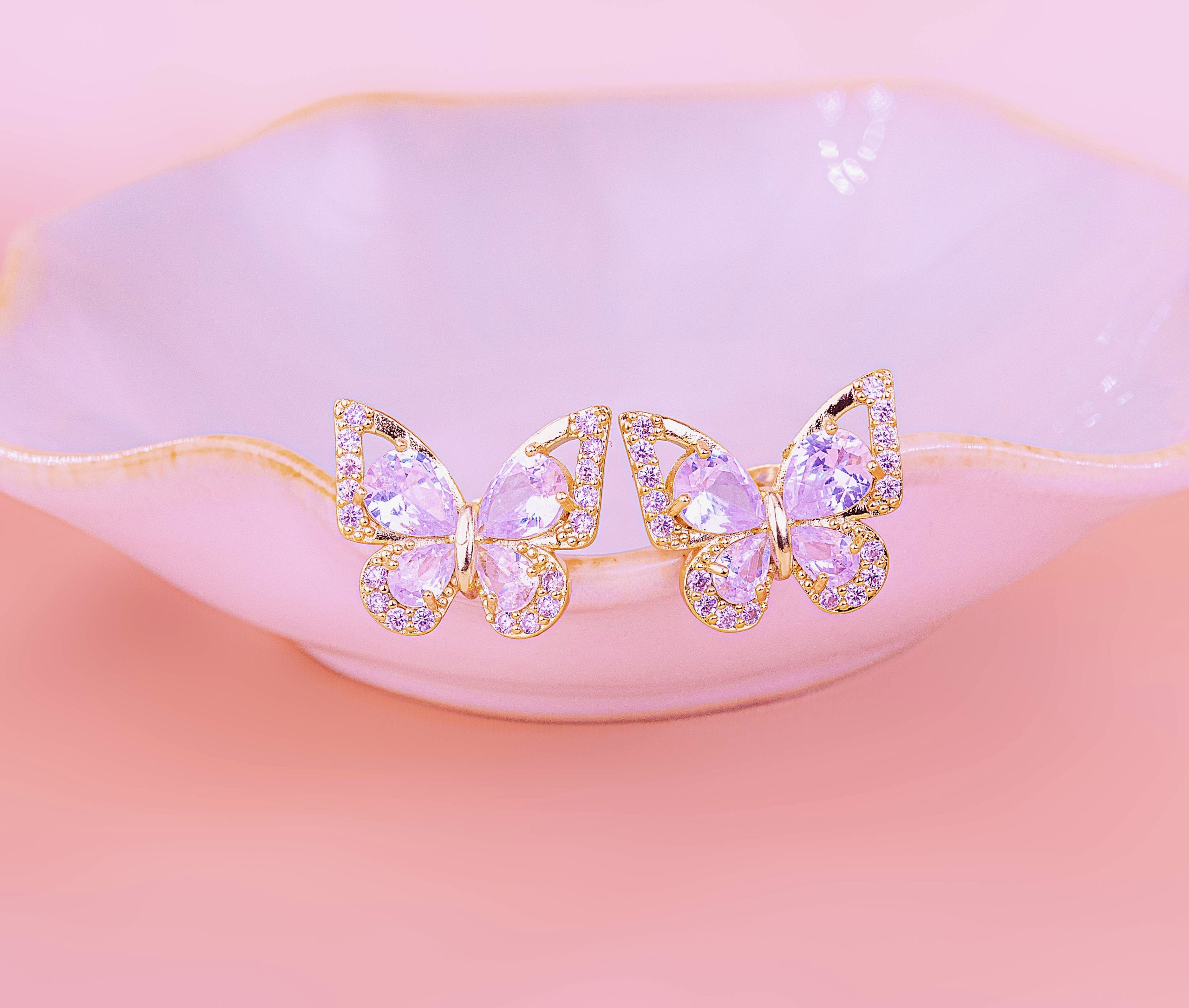 Aretes Mariposas Cristal