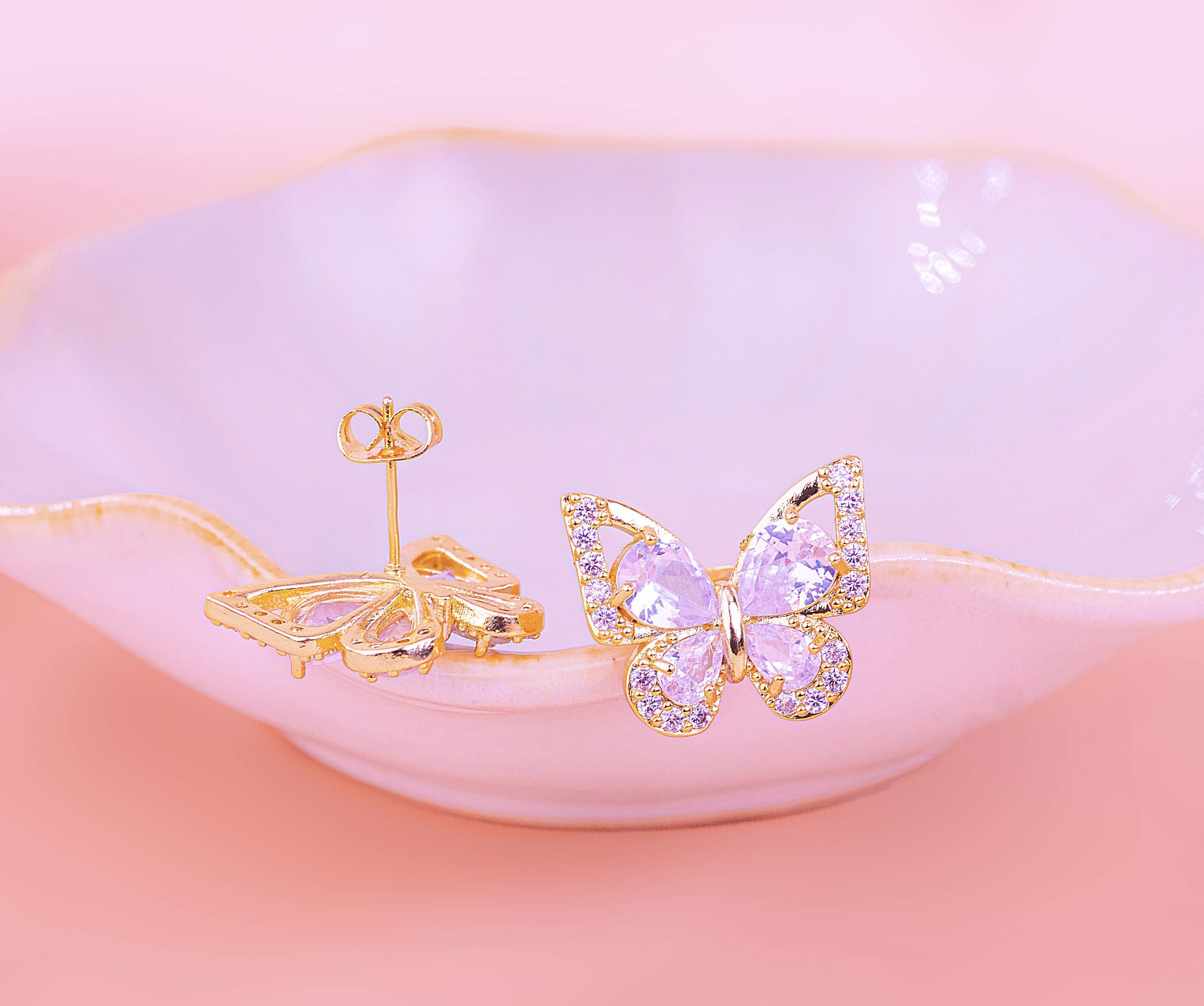 Aretes Mariposas Cristal