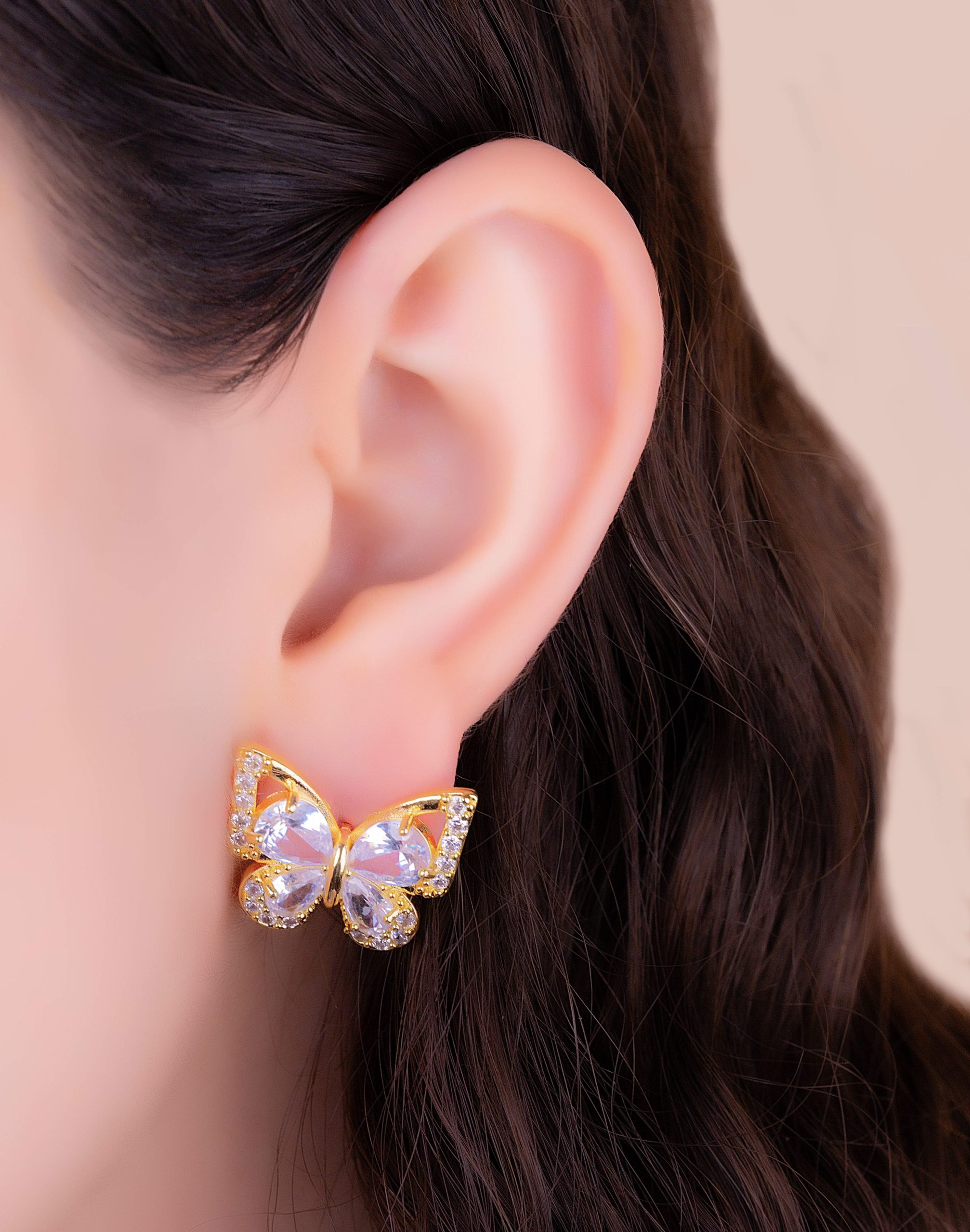 Aretes Mariposas Cristal