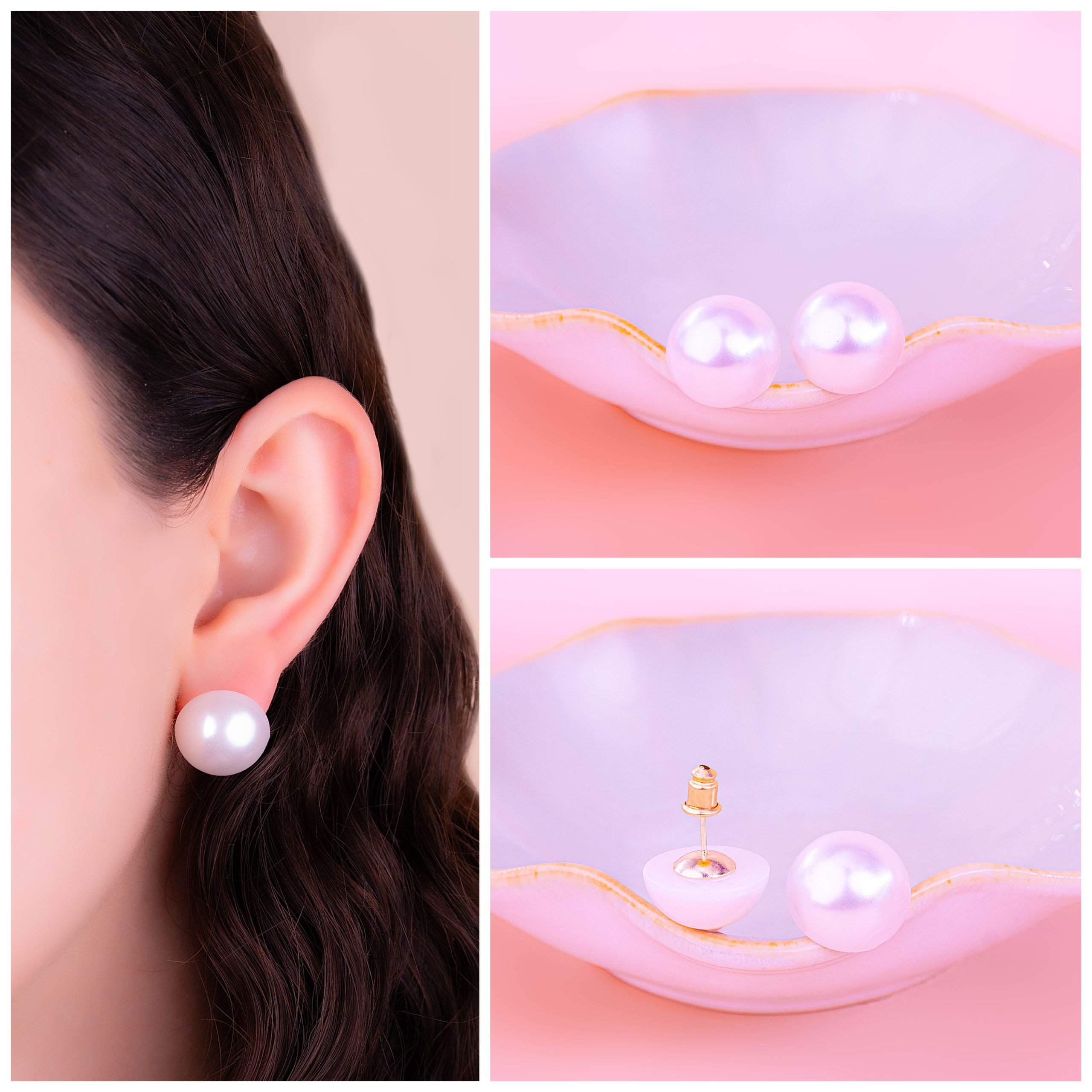 Aretes Perlas Blancas Grandes