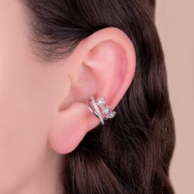 Ear Cuff Camelia Plateado