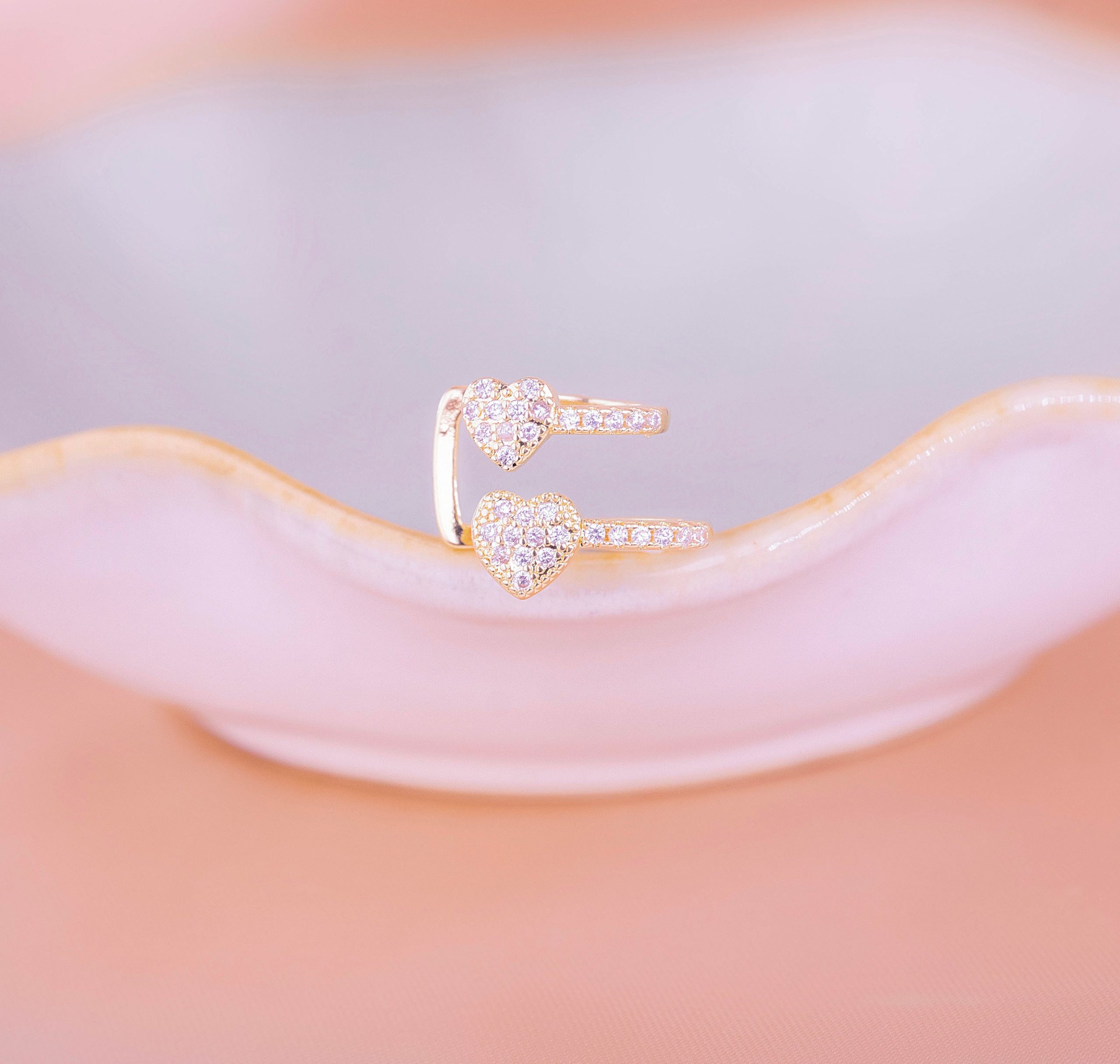 Ear Cuff Doble Corazones