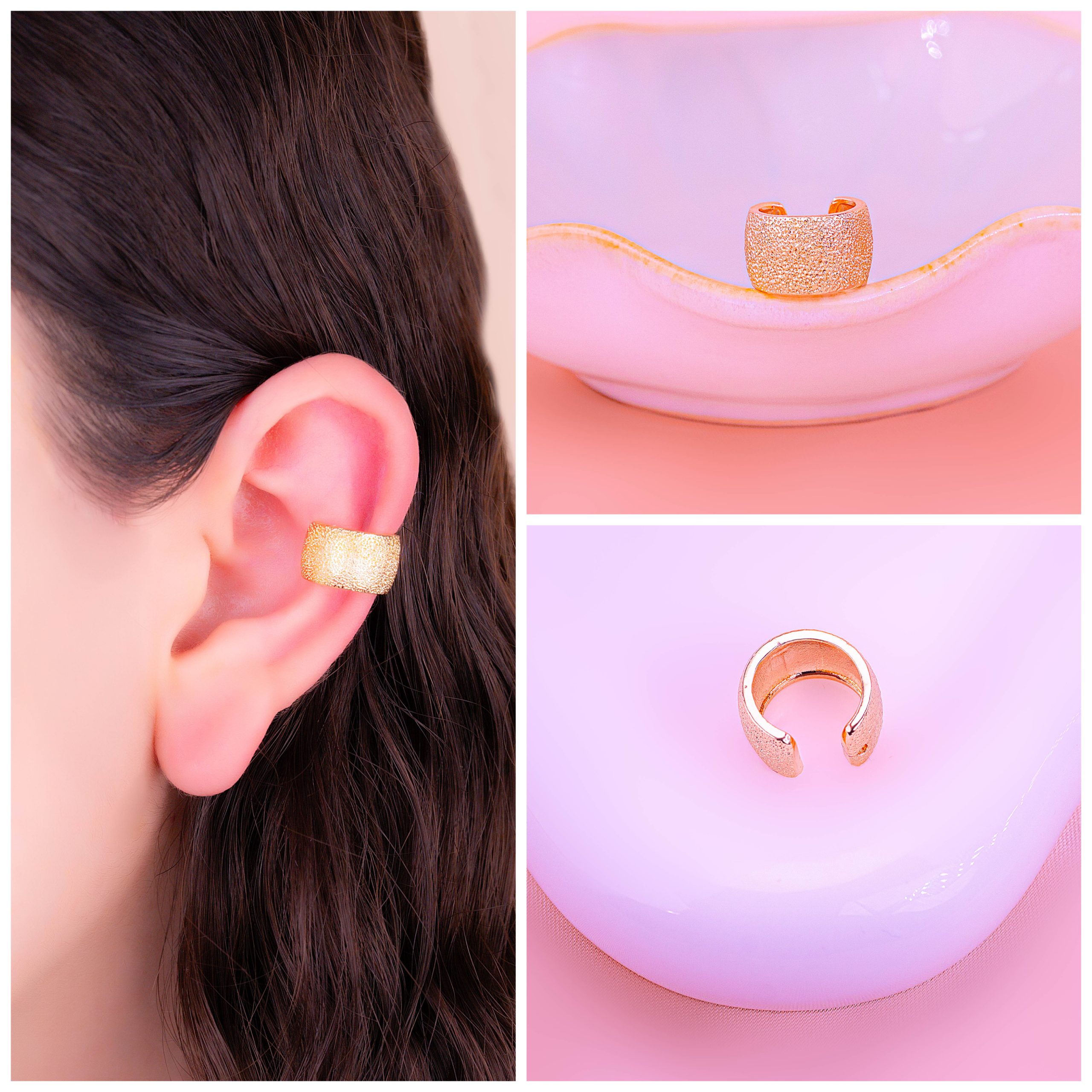 Ear Cuff Rustico Dorado