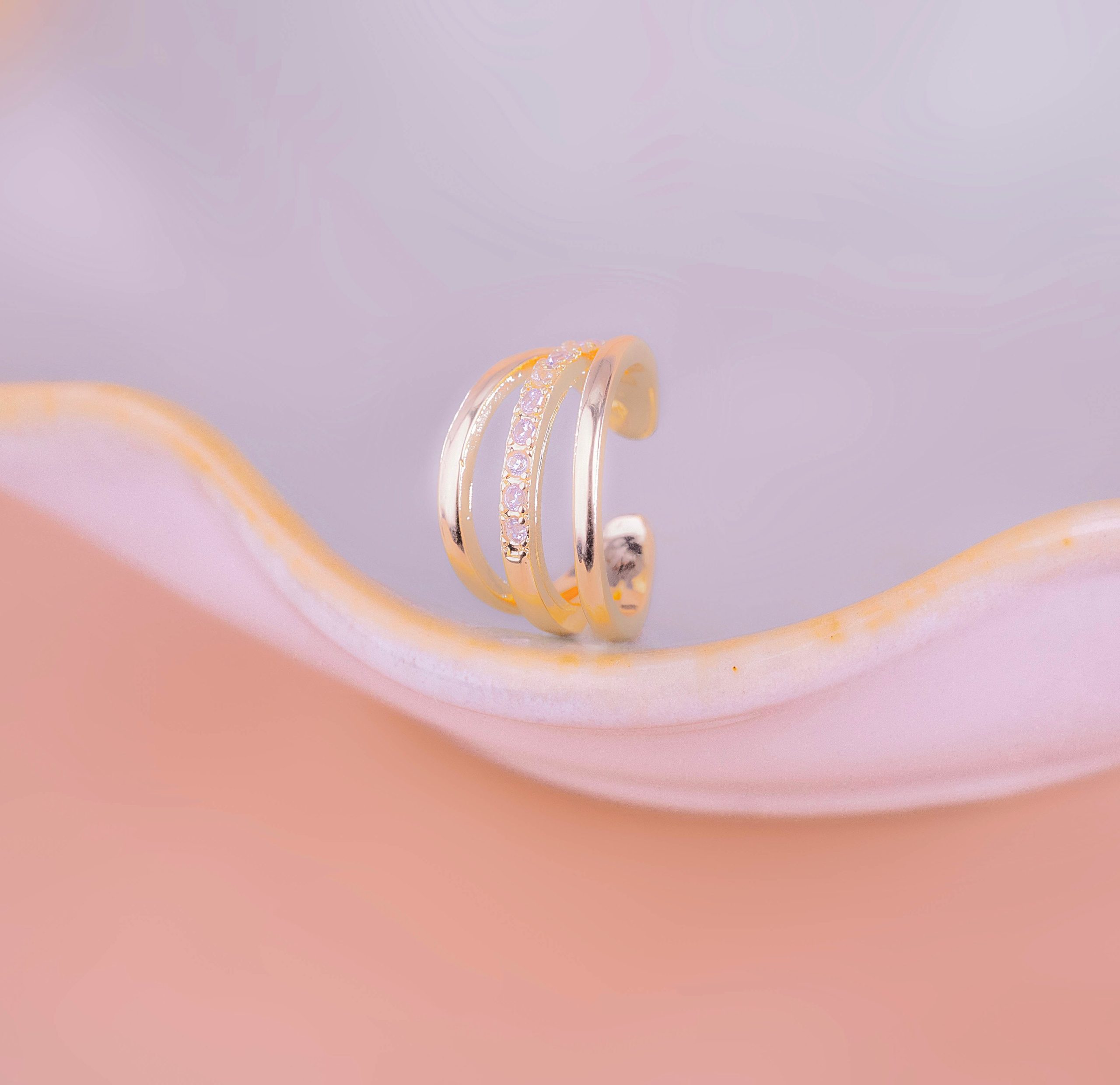Ear Cuff Triple Dorado