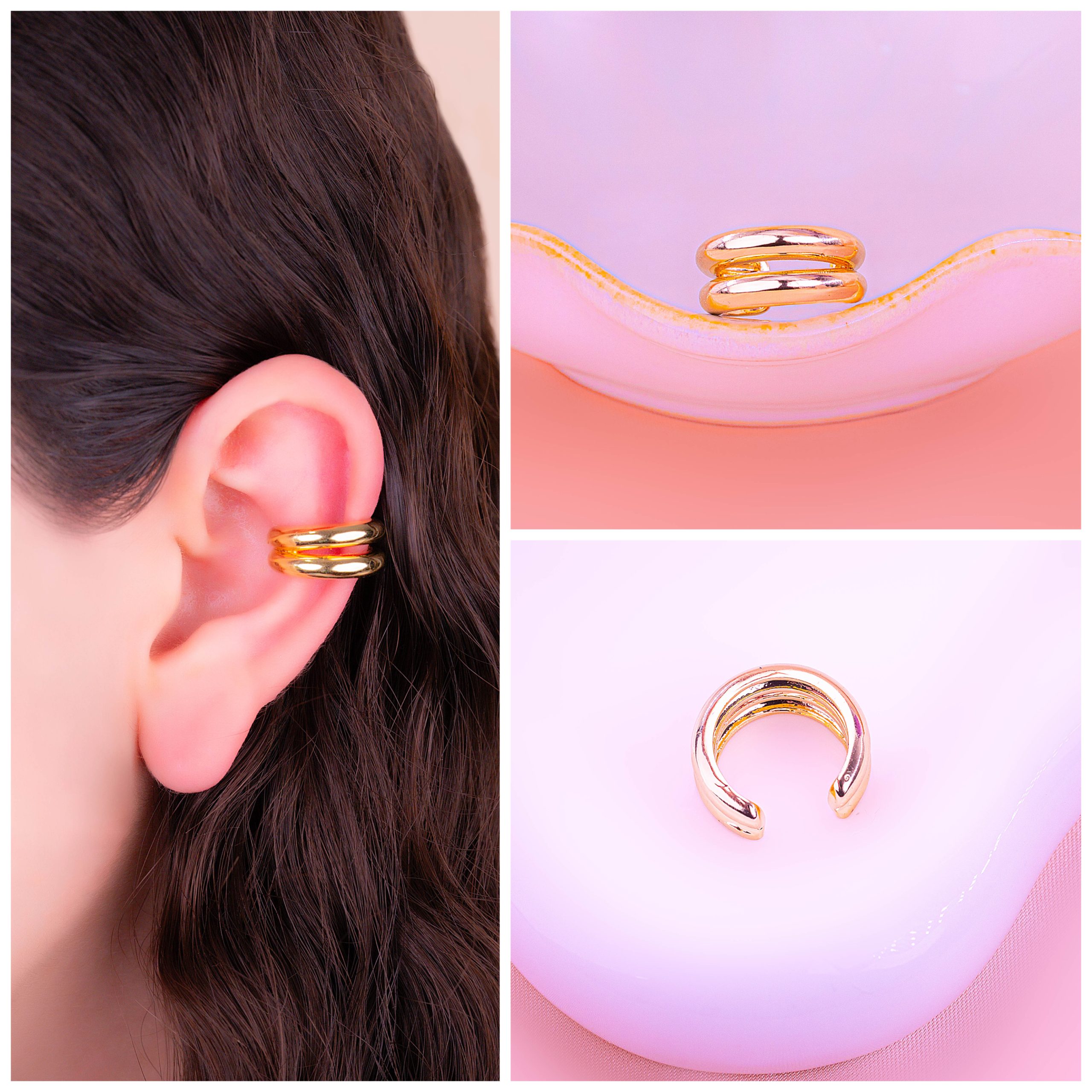 Ear Cuff Doble Dorado