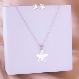 Juego Flor Plateado