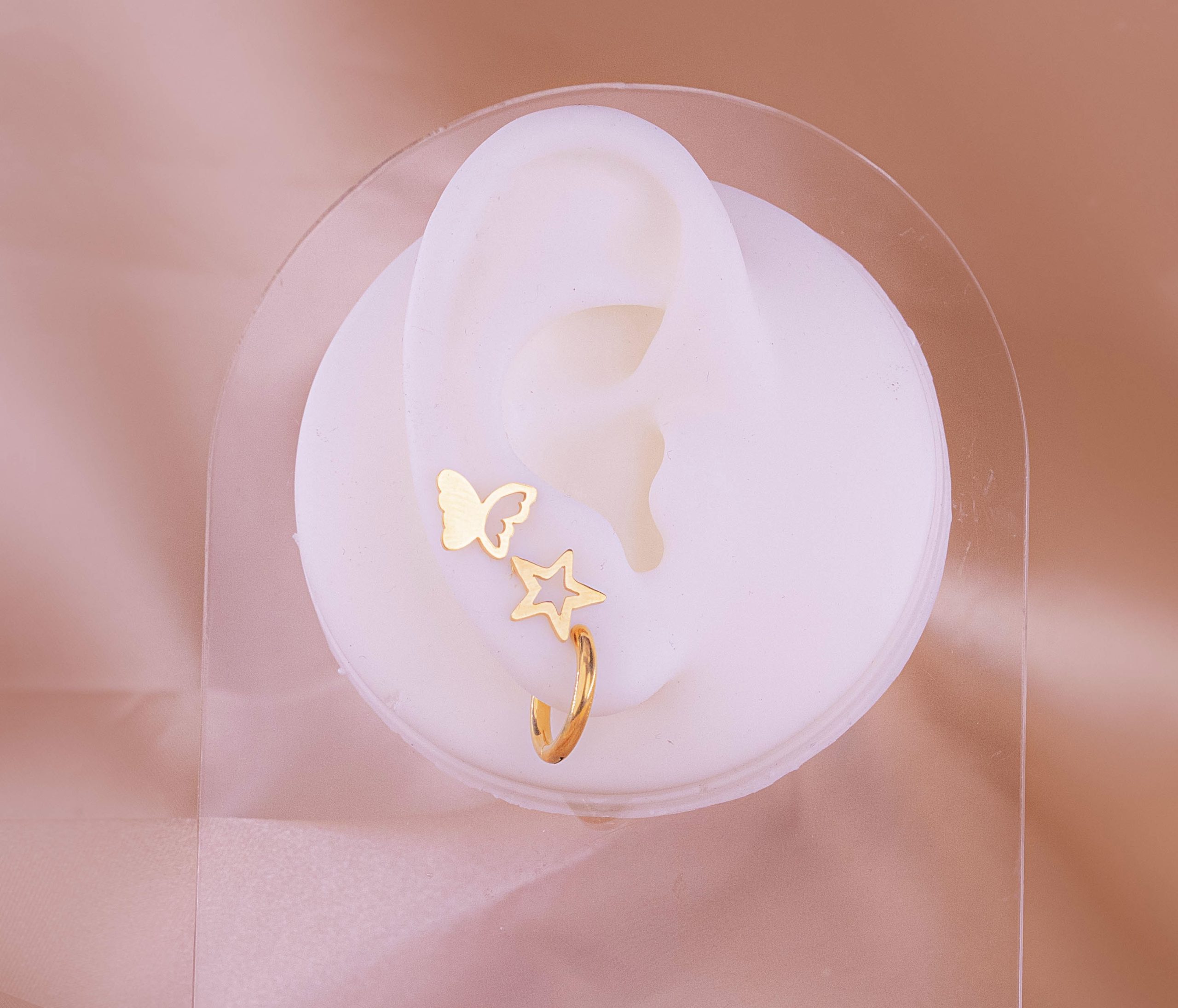 Set Aretes Mariposas Estrellas