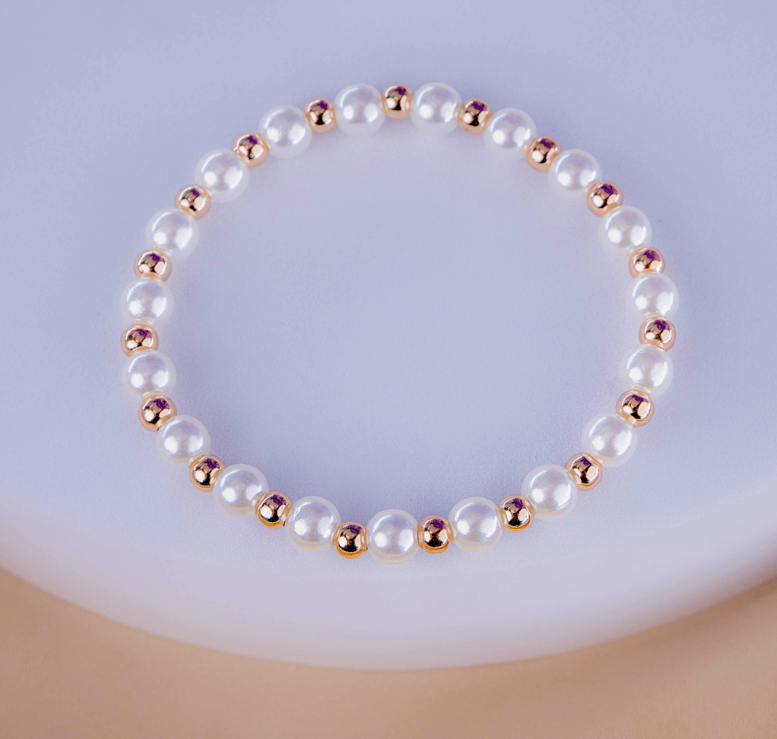 Pulsera Perlas Oro Rosa