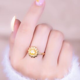 Anillo Girasol Ámbar