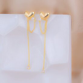 Aretes Corazones Cadenas
