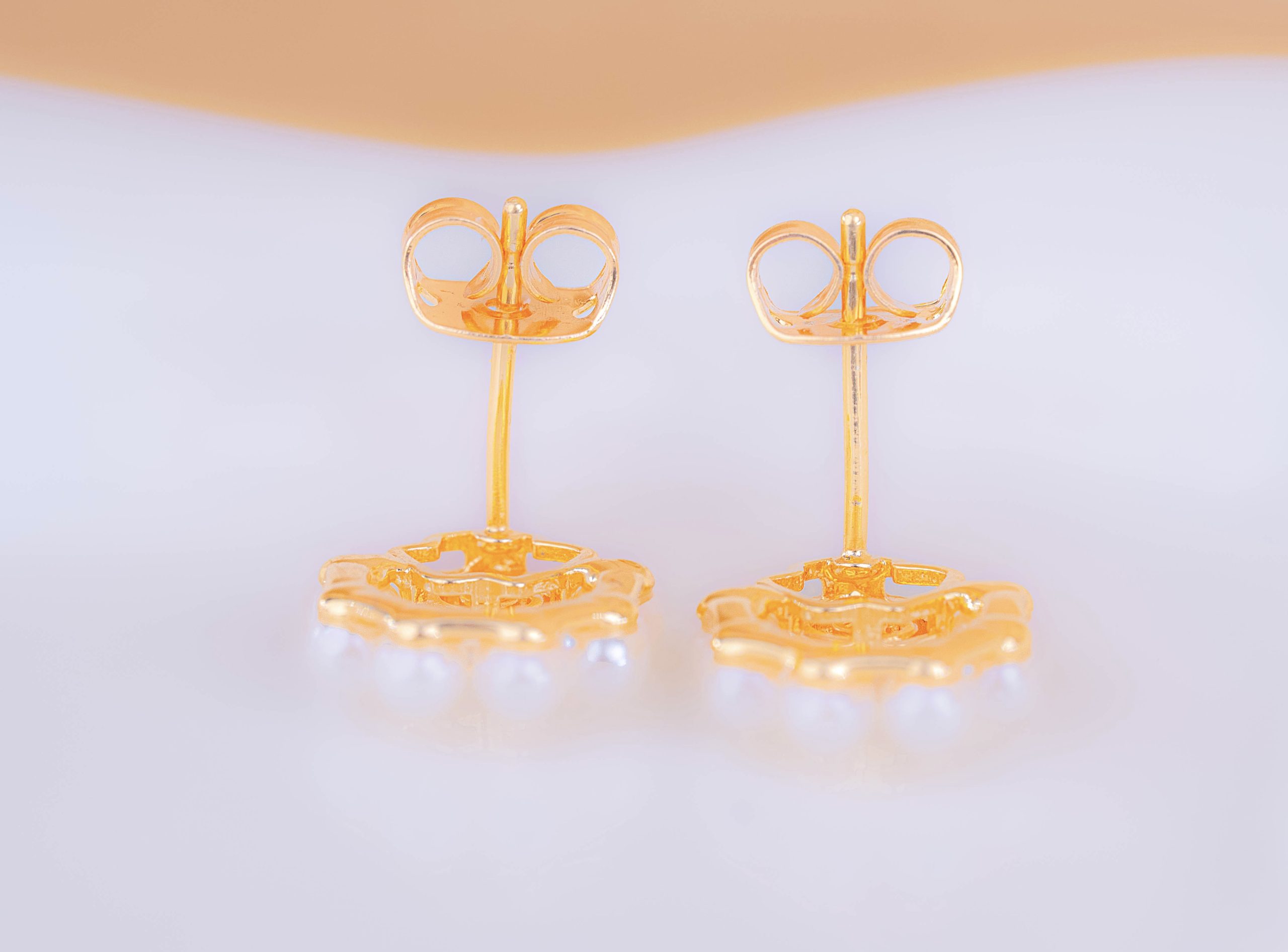 Aretes Rosas Perlas