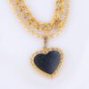 Collar Doble Corazón Negro