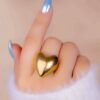 Anillo Corazón Liso Dorado Talla 7
