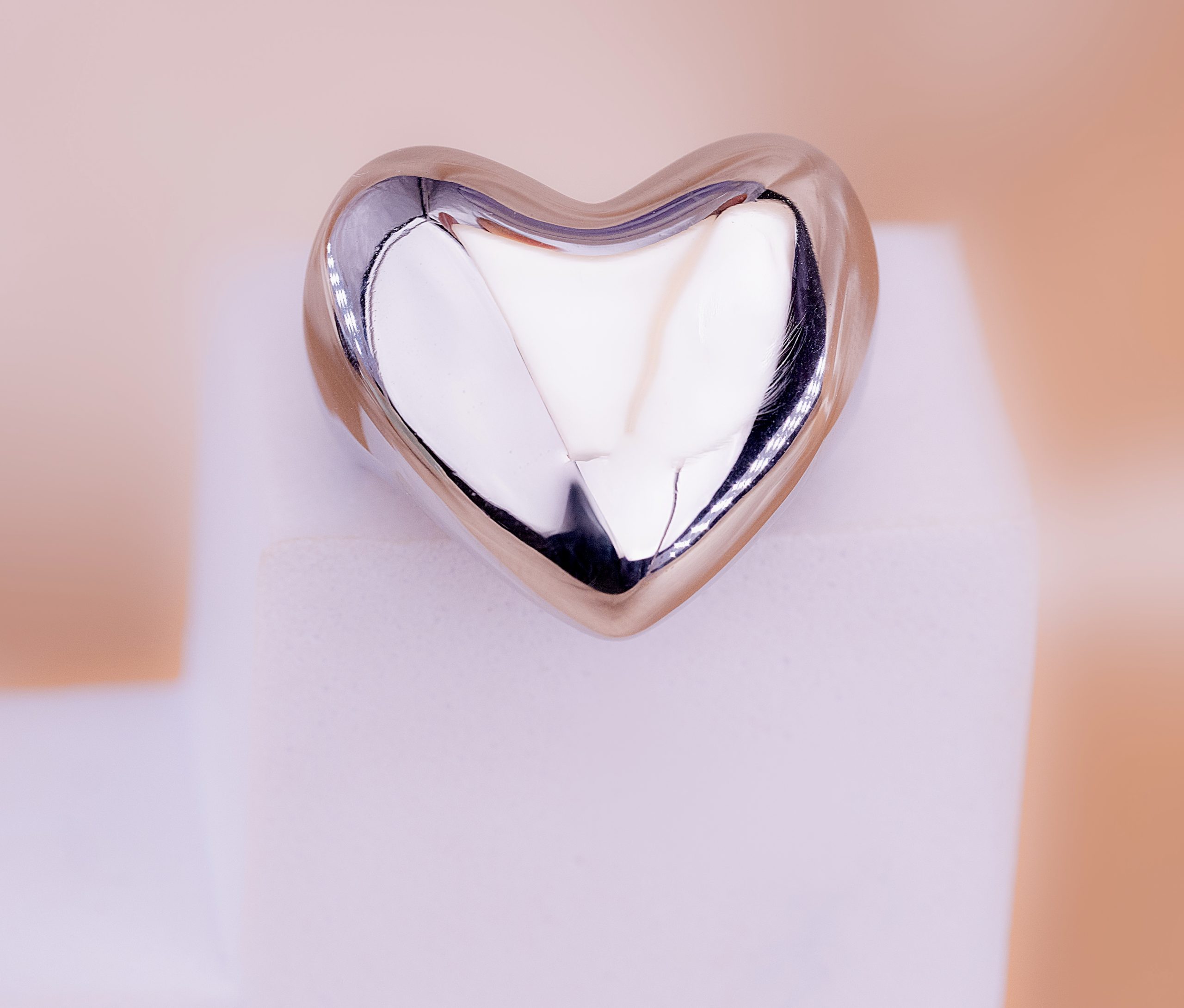 Anillo Corazón Liso Plateado Talla 7