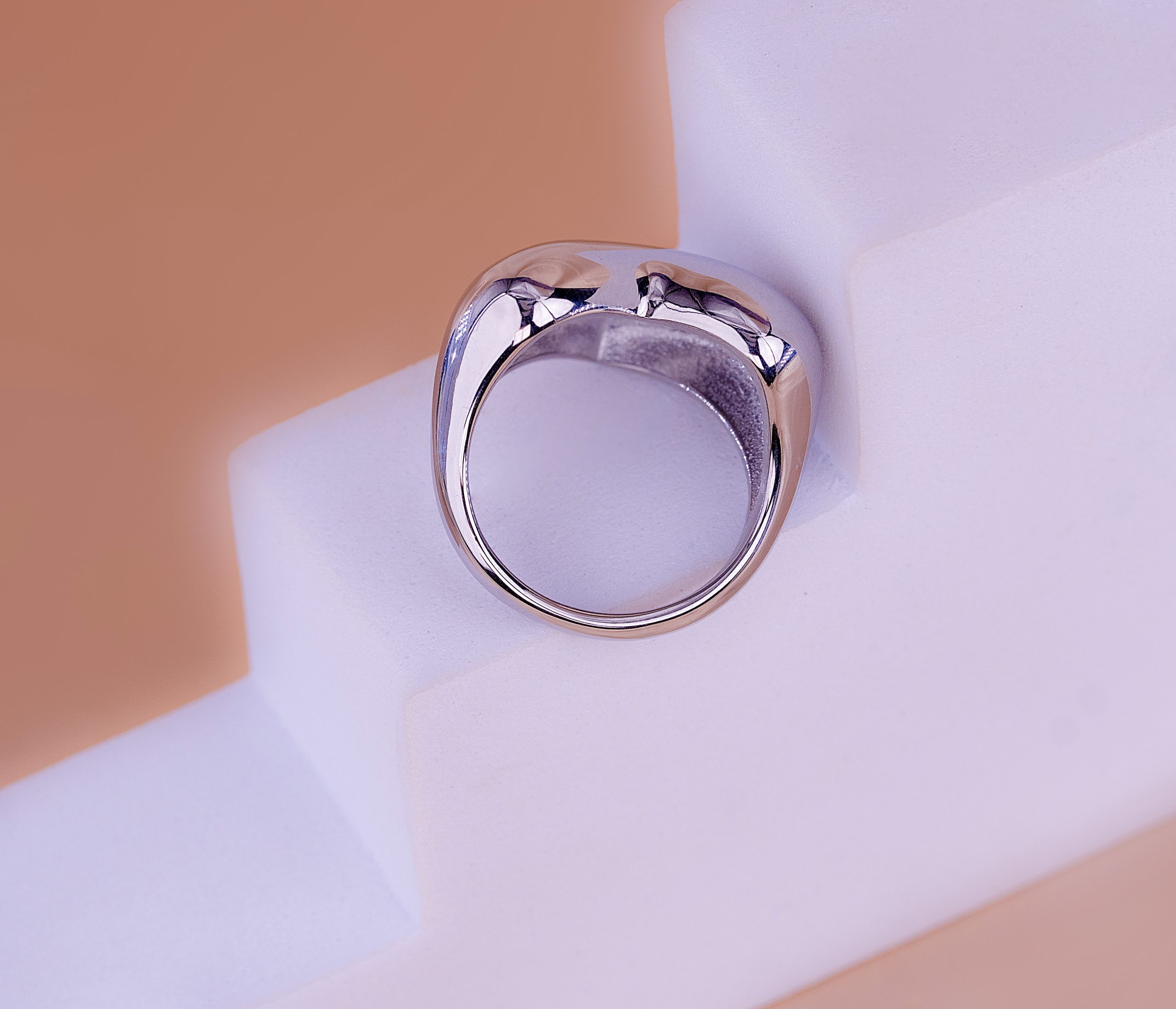 Anillo Corazón Liso Plateado Talla 7