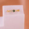 Anillo Esmeralda Trenzado Dorado