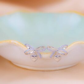 Aretes Lazo Corazón Plateado Aretes Lazo Corazón Plateado