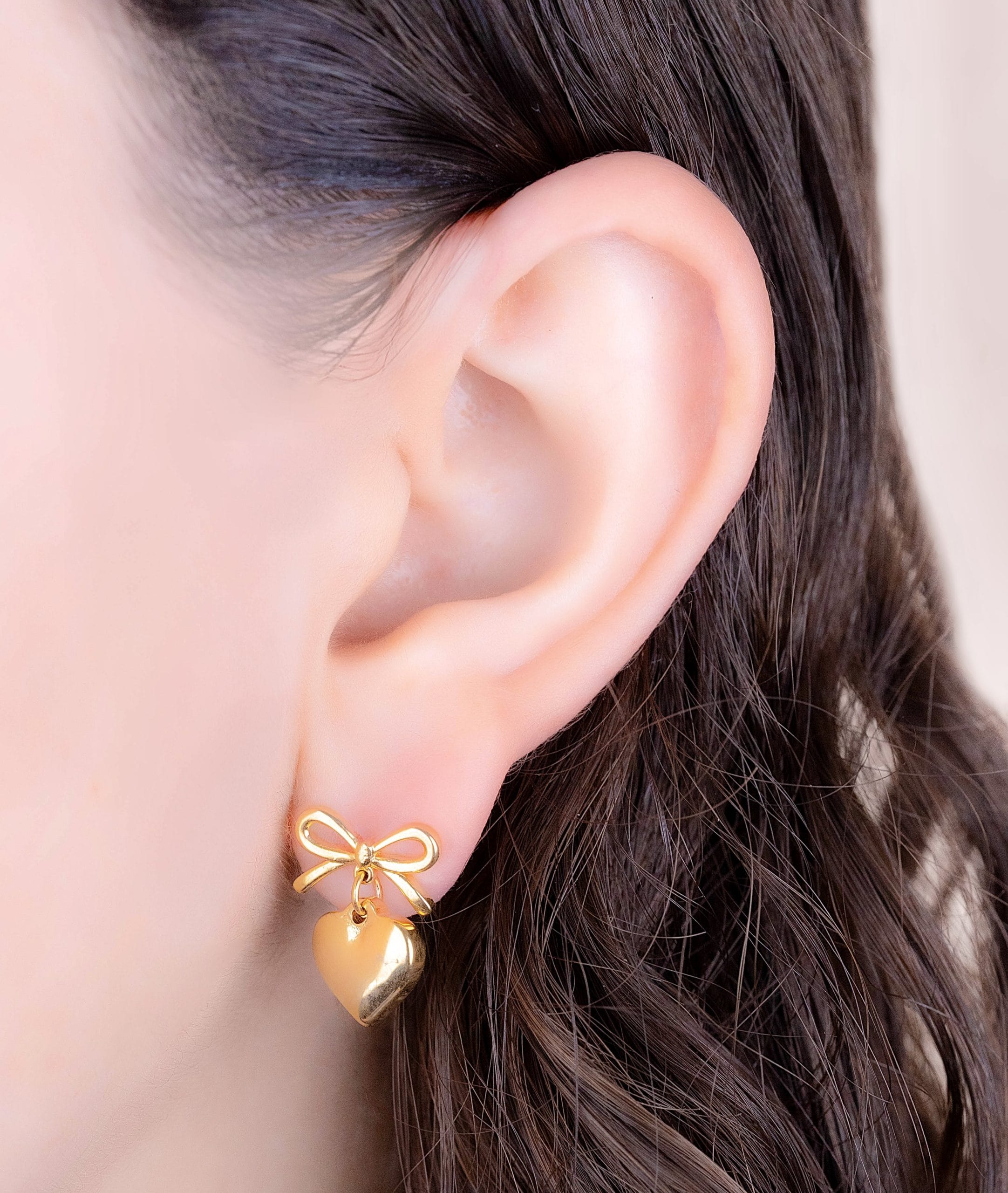 Aretes Moño Corazones
