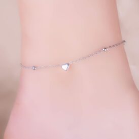 Tobillera Corazón Plateado