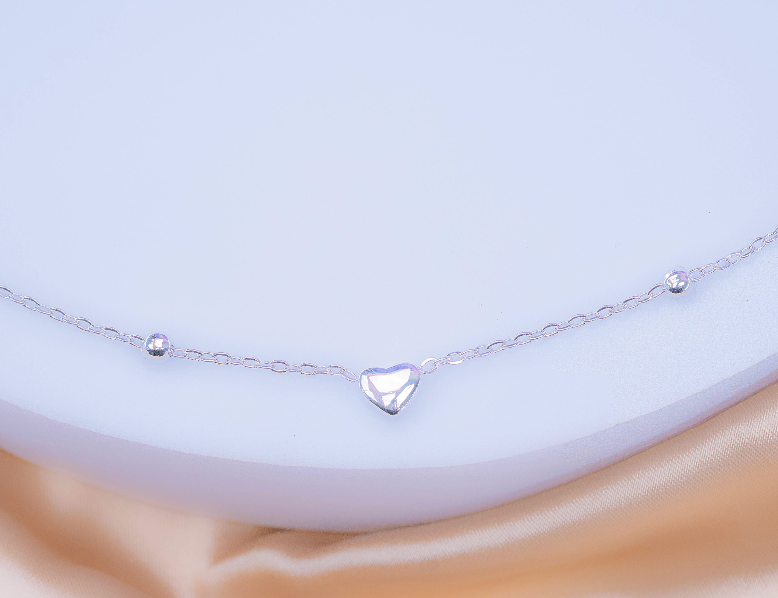 Tobillera Corazón Plateado