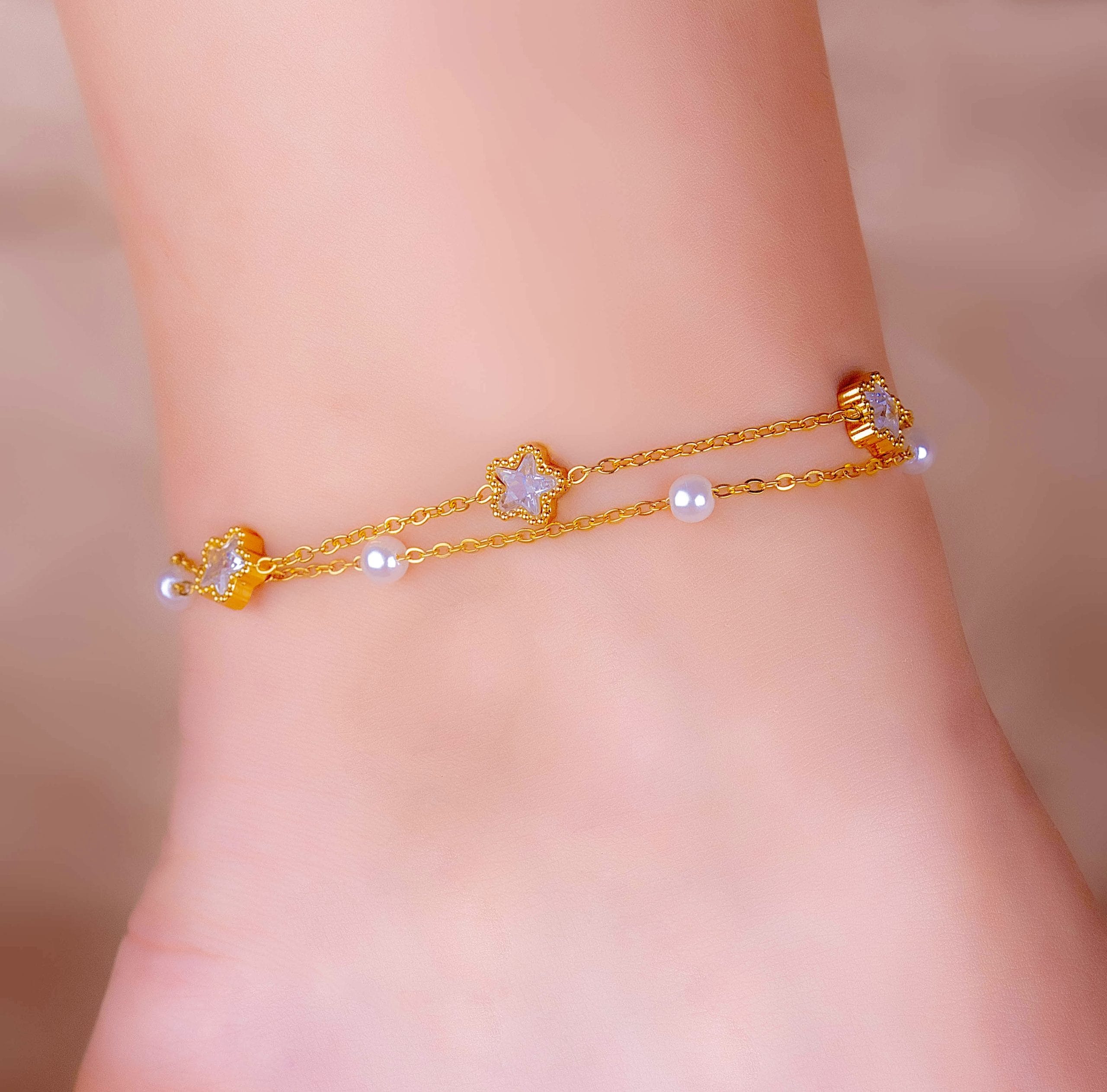 Tobillera Estrellas Dorada