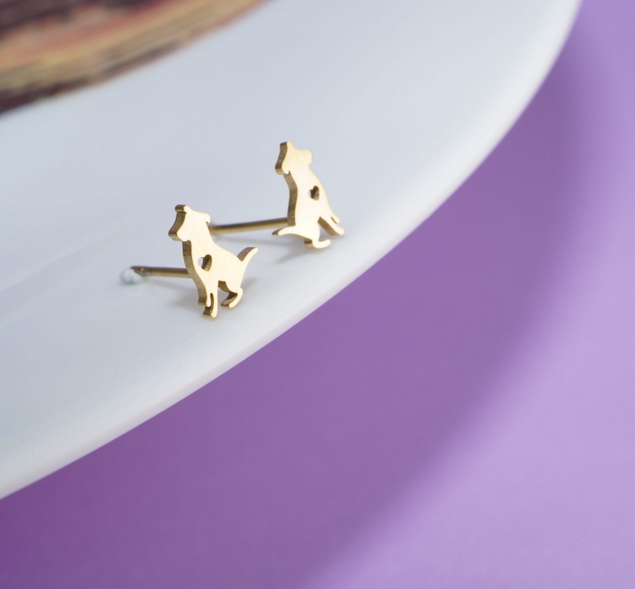Topitos Perro Corazón Dorados