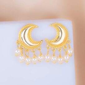 Aretes Lunas Perlas Aretes Lunas Perlas